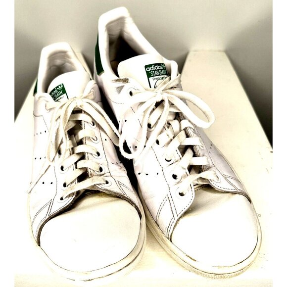 ADIDAS Mens Shoes Leather Stan Smith Ortholite Low Top Sneaker White Green US6.5 - Picture 1 of 16